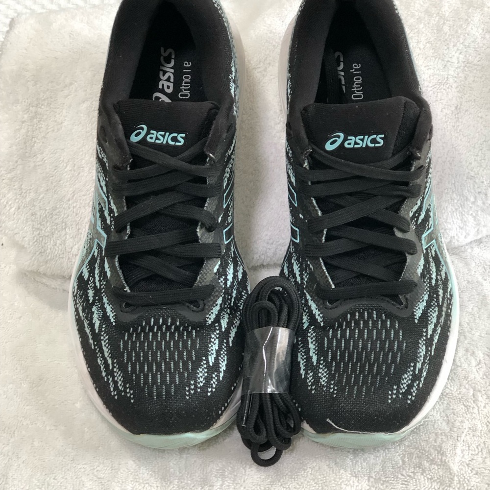 ASICS Women's Black and Teal Athletic Shoes